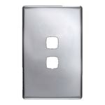 HPM Linea 2 Gang Coverplate Matt Silver
