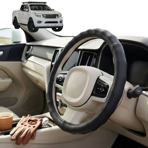 Australian Goose Steering Wheel Cover for Nissan Navara Dual Cab 2015 - Current (NP300/D23 STX with cupholder) Circle Black