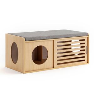 Artiss Pet Ottoman Footrest Bench with Frame 100kg Capacity Natural