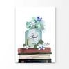 Green Color Perfume with Book Set Print 100% Australian Made 50x75cm (Stretched Canvas)