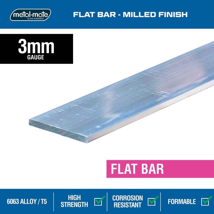 Metal Mate 60 x 3mm 3m Aluminium Flat Bar