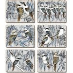 Cinnamon Coasters Cork Backed - Kookaburra Laugh