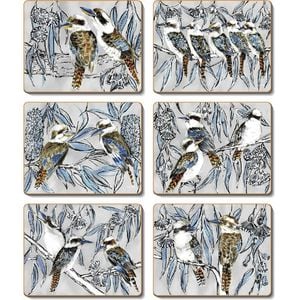 Cinnamon Coasters Cork Backed - Kookaburra Laugh
