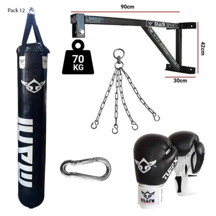 Heavy Duty Fixed Wall Bracket + 150cm 5ft Punching Bag + Mitts + Bag Chain + Hook