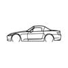 Ignite Laser Honda 2004 S2000 Silhouette Metal Wall Art Coated Black 15.7inch/40cm