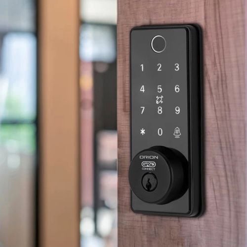 Orion
  Grid Connect Smart Fingerprint Deadbolt Lock With Remote Access. I/N 0330504