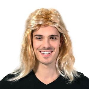 Mullet Wig 80s Party Costume Rock Bogan Punk 70s 90s Hair Dirty Blonde