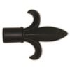 Windoware Black Wrought Iron Fleur-De-Lys Finial Curtain Accessory - 2 Pack