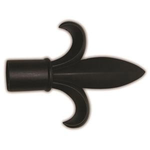 Windoware Black Wrought Iron Fleur-De-Lys Finial Curtain Accessory - 2 Pack
