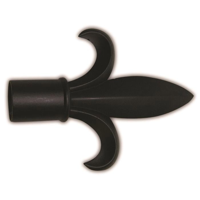 Windoware Black Wrought Iron Fleur-De-Lys Finial Curtain Accessory - 2 Pack