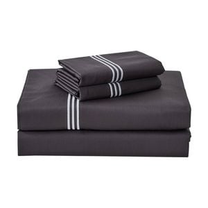 Grosvenor House 500TC Hotel Embroidered Sheet Set King Charcoal With White
