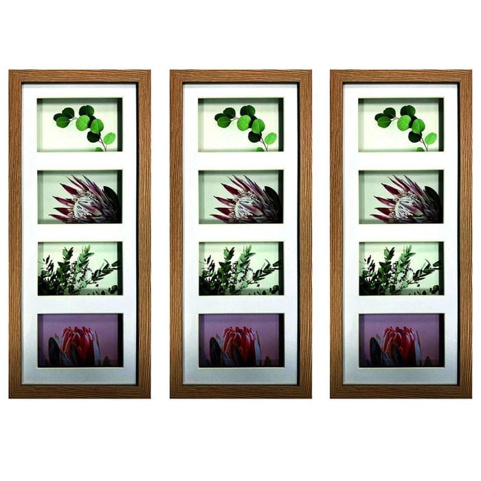 3PK Frankie & Me Shadow 8x20'' Picture Frame Photo Holder Home/Office Decor Oak