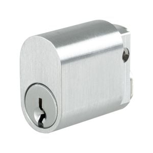 Rolltrak Commercial Security Oval Cylinder Lock Satin Chrome