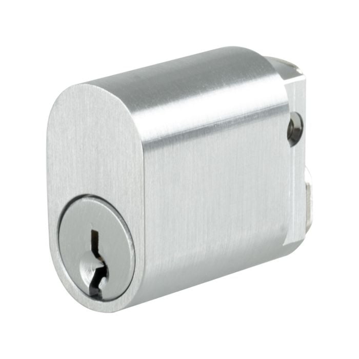 Rolltrak Commercial Security Oval Cylinder Lock Satin Chrome
