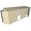 Build-a-Shed 1.5 x 5.2 x 2m Dual Single Hinged Side Door Skillion Shed - Cream