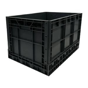 Vogue Plastic Folding Transport Storage Crate 594x396x353mm Commercial Heavy Duty Organiser