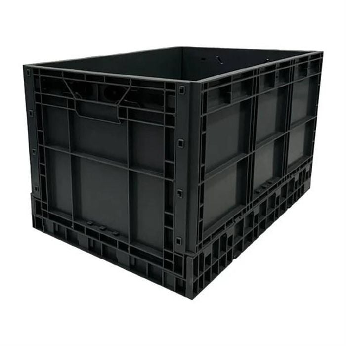 Vogue Plastic Folding Transport Storage Crate 594x396x353mm Commercial Heavy Duty Organiser