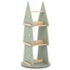Costway 4-tier Rotating Bookshelf Wooden Bookcase Display Rack