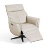 1825 Interiors Vance Leather Recliner Powered Swivel Chair Furniture Alabaster