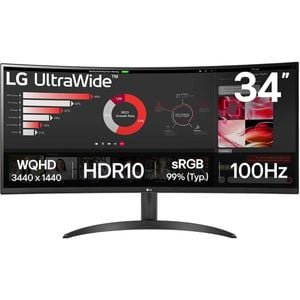 LG 34WR50QK-B 34" Ultra Wide QHD 100Hz Curved Monitor