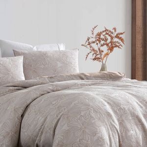 Ardor Boudoir King Avena Quilt Cover w/ Pillowcase Set - Almond