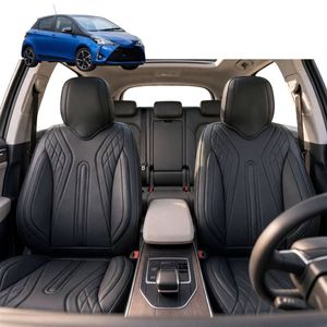Australian Goose Front Seat Covers for Toyota Yaris 2011 - 2020 - PU Leather, Black (2pc)