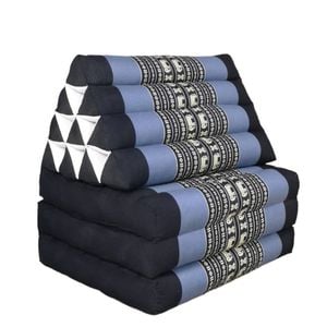 Large Thai Triangle Pillow - 3 Fold Floor Cushion | Handmade Thai Lounge Mat & Backrest | 100% Kapok Filled