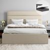Benny King Beige Storage Gas Lift Bed Frame