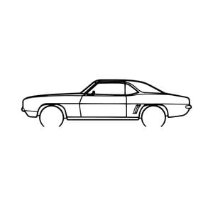 Ignite Laser Chevrolet 1969 Camaro Silhouette Metal Wall Art Coated Black 47inch/120cm