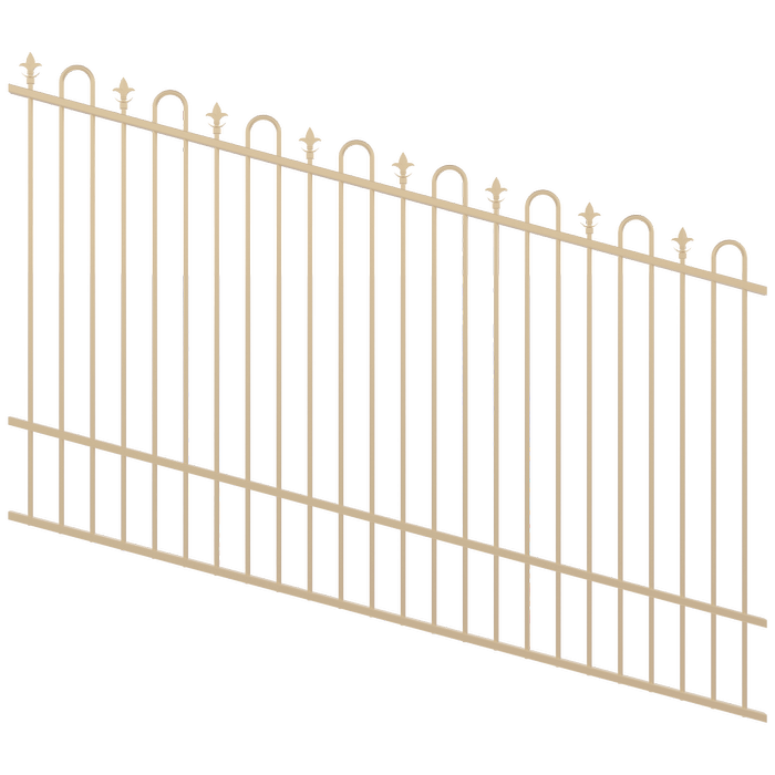 ProtectorAl 1201-2400W x 1500H Primrose Loop & Spear Top Pool Fence Panel Raked Up to 15º