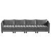Ufurniture 4 Seater Sofa Chenille Modular Lounge Couch with Large Cushion Grey
