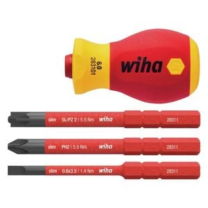Wiha Screwdriver Stubby 3 Bits VDE 1000V AC Insulated