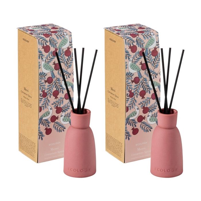 2PK Ecology Merri Cinnamon Spice Scented Diffuser 200ml Ceramic Holder