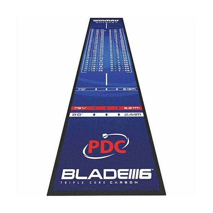 Winmau Outshot Soft Feel Check Out Dart Mat with Non Slip PVC Blue