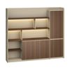 Modern Furniture ANDERS Display Unit 240cm - Hazelnut & Beige