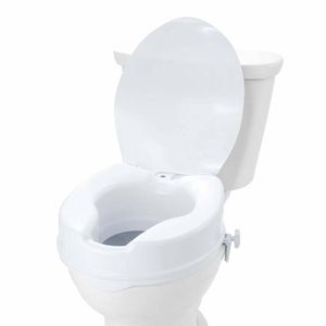 Raised Toilet Seat 100mm Height Increase with Lid Universal Toilet Seat Riser 136kg Capacity