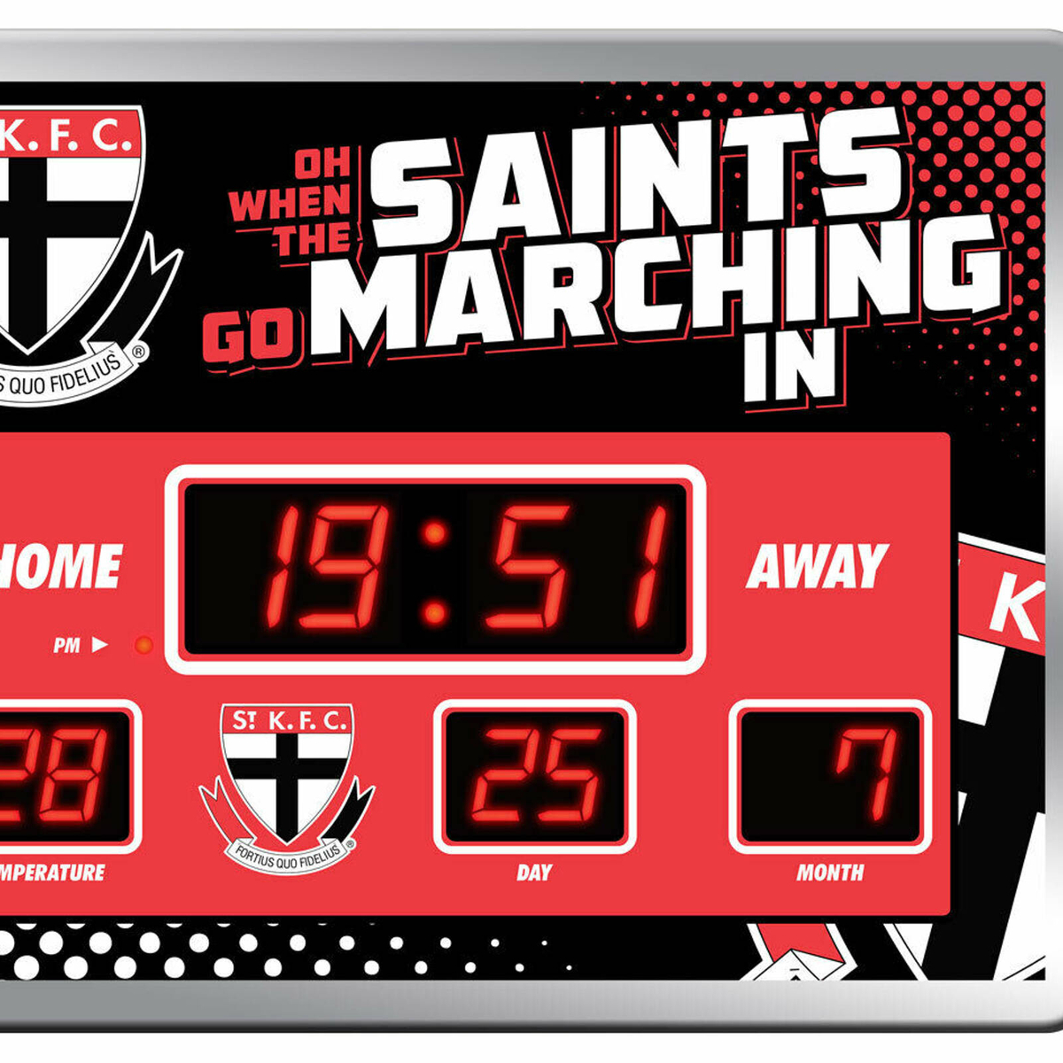AFL LED Scoreboard Clock - St Kilda Saints - 45x33cm - Time Temp Date ...