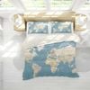 3D Blue World Map Quilt Cover Set Bedding Set Pillowcases 72