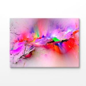 Red Purple & Green Abstract Design Print 100% Australian Made 150x100cm (Stretched Canvas)