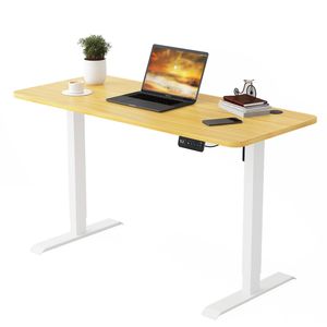 Advwin Electric Standing Desk Motorised Sit Stand Desk Ergonomic Stand Up Desk With 120 X 60cm Oak White