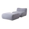 Miuz 2pc Grey Modular Sofa Lounge Set, Modern 1 Armless Chair & 1 Ottoman