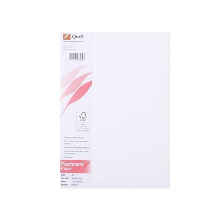 Quill A4 Parchment Paper (100pk) (Ivory White)