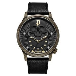 Police Analog Leather Strap Black Dial Men's Watch (pewja2227702)