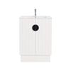 CIBO 600mm White Freshwater Full Height Bathroom Vanity With Black Handle