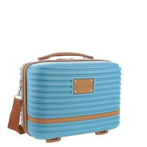 Pierre Cardin Beauty Case Hard Shell Makeup Cosmetic Organizer Travel in Blue