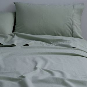 Canningvale Queen Cozi Cotton Bedding Sheet w/ Pillowcase Set Mineral Green