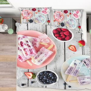3D Ice Cream 328 Bed Pillowcases Quilt King Single Size