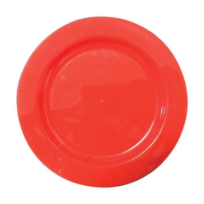 6x 10pc Partyware Reusable Snack Plates Set Tableware 180mm Red