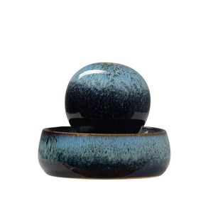 Northcote Pottery 22 x 18cm Coastal Orb Coastal Blue Glazed Ceramic Water Feature