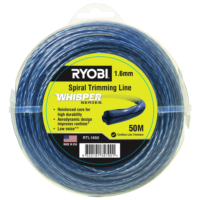 Ryobi 1.65mm x 50m Whisper Series Trimming Line